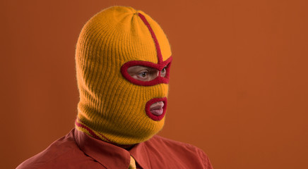  portrait of a man in balaclava