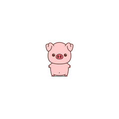 Cute pig icon, vector illustration