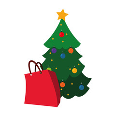 christmas tree and paper bag decoration