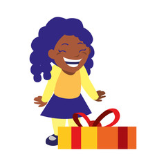 happy girl with gift box celebration