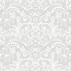 Lace seamless pattern with flowers