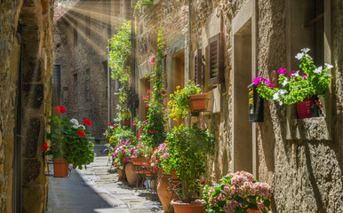 Scenic sight in Anghiari, in the Province of Arezzo, Tuscany, Italy.