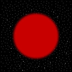 Red star on cosmic background. © konstan