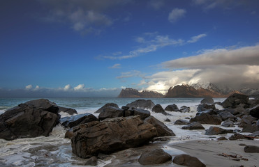 Rocky beach. From Myrland in Flakstad, Lofoten