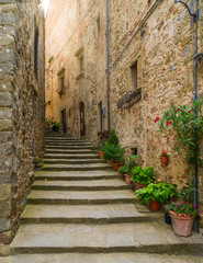 Fototapeta na wymiar Scenic sight in Anghiari, in the Province of Arezzo, Tuscany, Italy.
