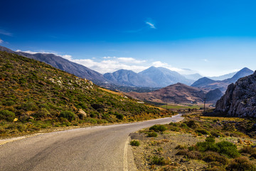 Road on Creta island, Greece, Europe.