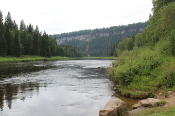 the beautiful landscape of the Urals mountain View river View