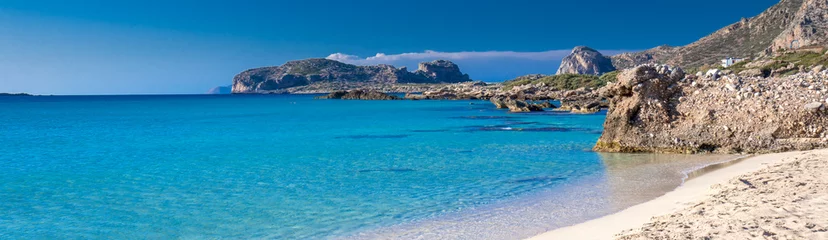 Photo sur Plexiglas  Plage d'Elafonissi, Crète, Grèce Falassarna beach on Crete island with azure clear water, Greece, Europe
