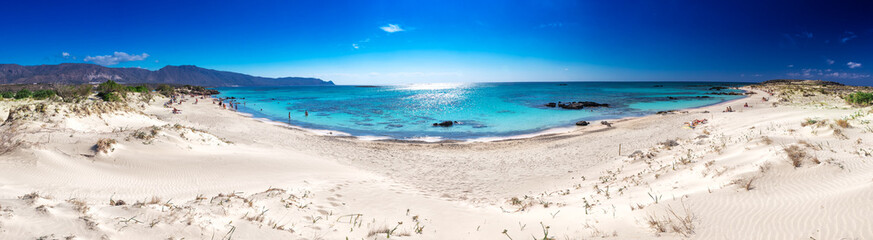 Elafonissi beach on Crete island with azure clear water, Greece, Europe