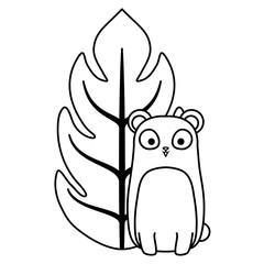 tropical flowers and cute animals design