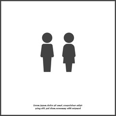 Vector icon of toilet and bathroom. Plate on the door wc on white isolated background. Layers grouped for easy editing illustration. For your design.