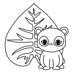 tropical flowers and cute animals design