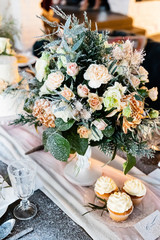 wedding table with cake