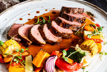 roast beef on the Christmas table