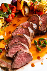 roast beef on the Christmas table