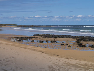 Fototapeta na wymiar Scottish beach and north sea