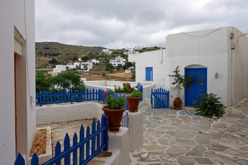 Ruelle de Lefkes, ile de Paros, Cyclades, Grèce