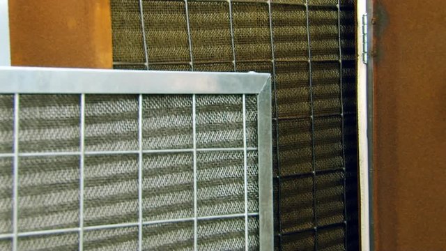 Close-up cartridge of filter ventilation systems and air purification.