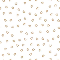 Doodle star pattern. Vector seamless texture night sky wrapping