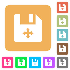 Move file rounded square flat icons