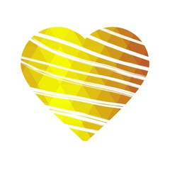 Geomatric hearts love vector icon. Heart icon set vector..Golden low poly style. - Vector
