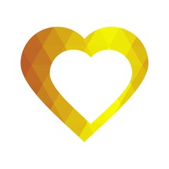 Geomatric hearts love vector icon. Heart icon set vector..Golden low poly style. - Vector