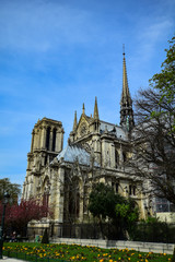The iconic Cathedral of Notre Dame de Paris on the Ile de la Cite