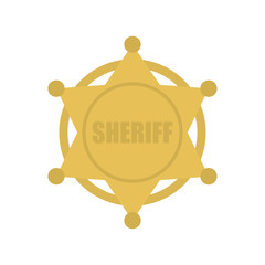 Gold sheriff star badge. Sheriff. Vector illustration. EPS 10.