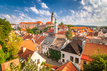Fototapeta premium View of the medieval town Cesky Krumlov with the castle, Czech Republic, Europe.