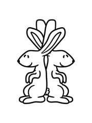 team 2 schneehasen paar freunde hase kaninchen süß niedlich klein comic cartoon häschen clipart haustier