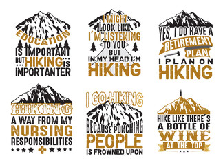 Adventure Camping Hiking Set Bundle Quote, best for print design.
