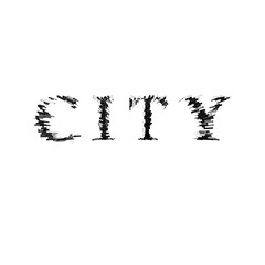 3d text illustration depth effect city
