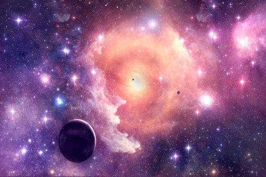 Artistic Abstract Unique Multicolored Universe Filled With Stars And Galaxies Artwork
