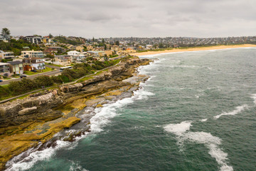 Fototapeta na wymiar North view of rugged coastline Sydney Australia
