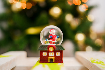 christmas toy on wooden background