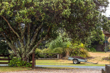 Front yard of a bach in Whangamata, New Zealand