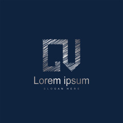 Initial Letter CV logo Template Vector Design