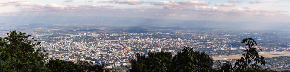 Fototapeta premium View of the city from the viewpoint of chiang mai, Thailand