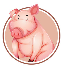 A pig sticker template