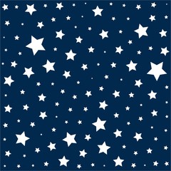 Simple pattern with deep blue stars on a white background