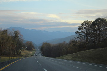 Fototapeta premium Mountains on road