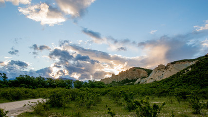 Fototapeta na wymiar cliffs at sunset