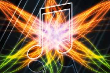 Abstract Artistic Modern Musical Artwork On An Abstract Multicolored Energy Field Background