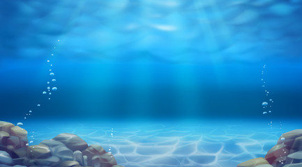 Underwater landscape. Realistic vector background © Natis