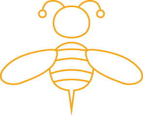 Yellow Cute bee outline