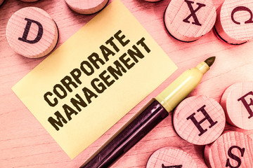 Handwriting text writing Corporate Management. Concept meaning all Levels of Managerial Personnel and Excutives.