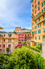 Panoramic view  of Genoa in a beautiful summer day, Liguria, Italy