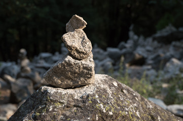 Fototapeta na wymiar tiny rock statue