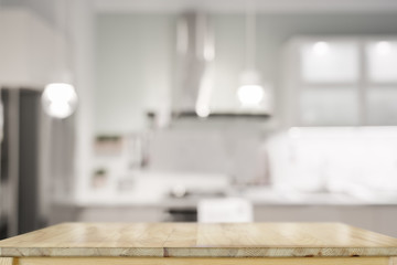 Empty table top in kitchen room