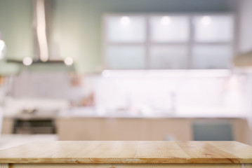 Empty table top in kitchen room